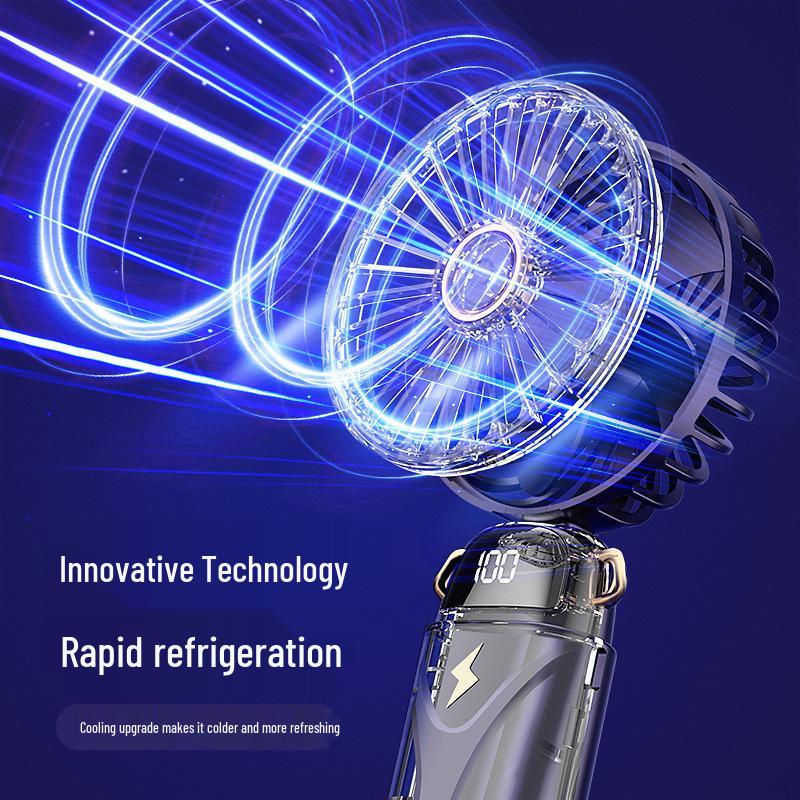 2023 Portable USB Handheld Fan with Foldable Digital Display & Aromatherapy, Rechargeable, Custom Logo Available