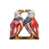 Independence Day With Raised And Folded Arms Wooden Tabletop Ornament