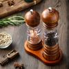 Manual Wood Peppers Grinder Adjustable Coarseness Peppers Mill Refillable Manual Salt Grinder Kitchen Tool Easy to Use