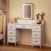 Multi Storage Elegant Dressing Table With Led Mirror White
