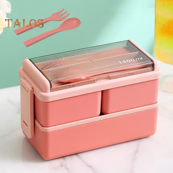Portapranzo Bento a Doppio Strato per Conservazione Staccabile Durevole Lavoratore d'Ufficio Portatile Contenitore per Alimenti Uso Quotidiano