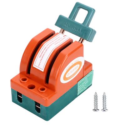 Messer-Sicherheitsschalter 2-polig 63A AC 220V Einzelschaltwerk ABS Kupfer Trennmesser für Ausfallsichere Leistungsschalter