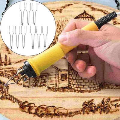 9 peças de pontas de fio de pirografia, estampagem de substituição para queima de madeira para projetos de máquina DIY