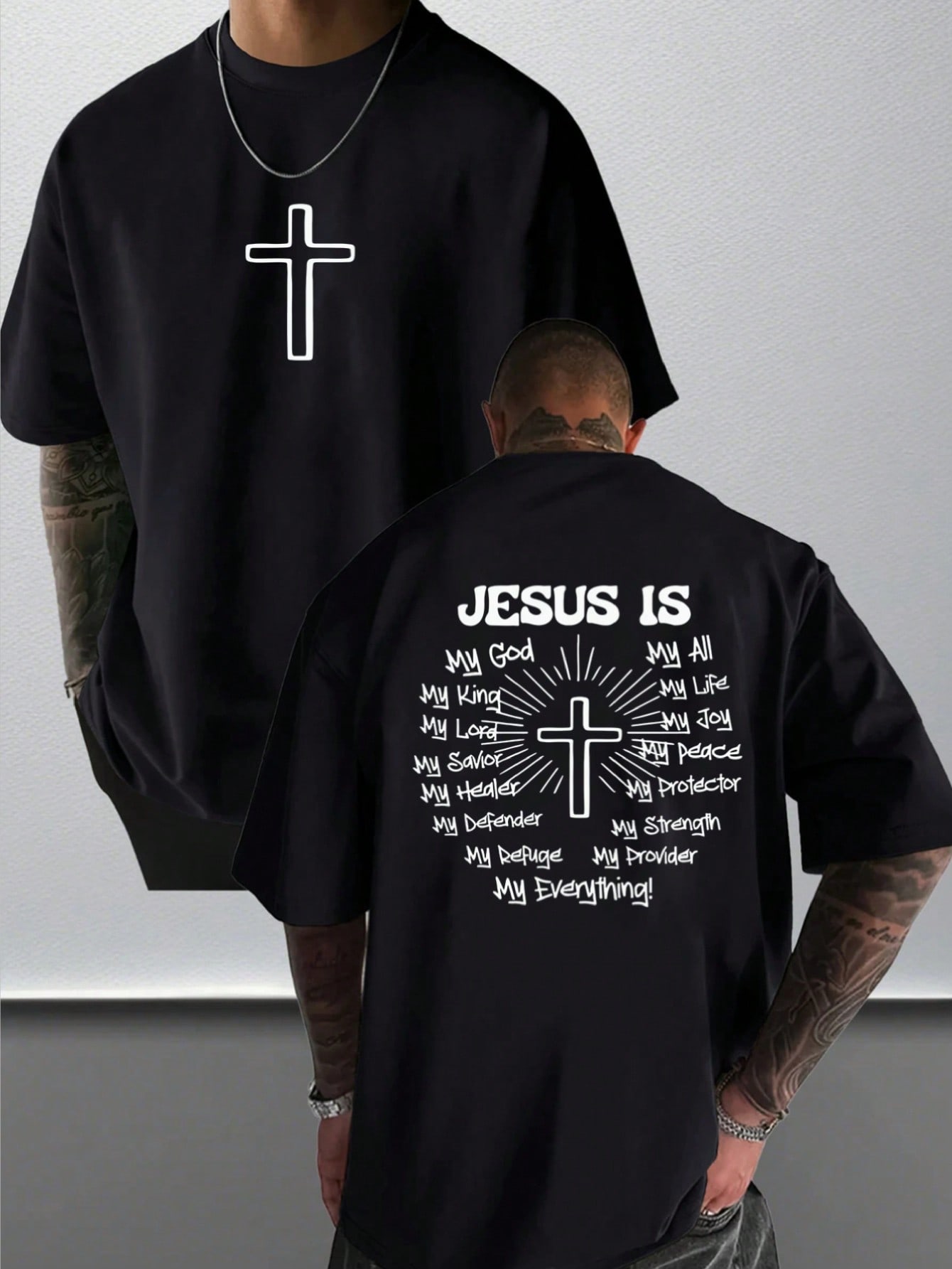 

Men s Graphic T-Shirt Jesus Cross Faith Daily Wear 100% Cotton Unisex Gift Idea For Him Her Religious Apparel Spiritual Clothing S разноцветный