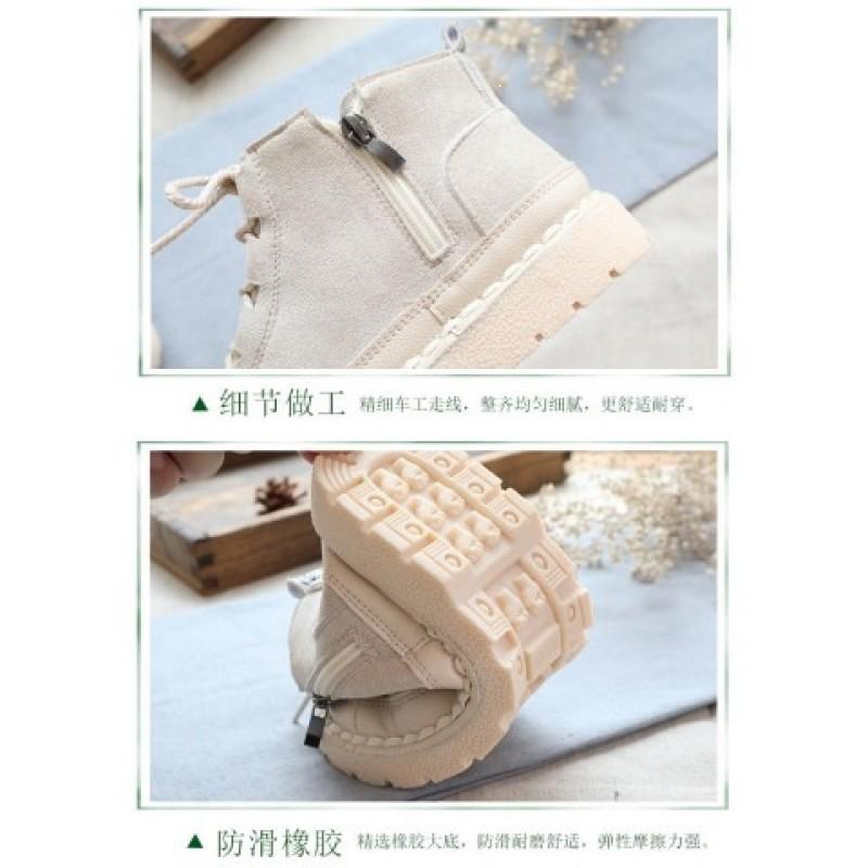 Womens Retro Soft Sole Ankle Boots British Style Flat Heel Casual