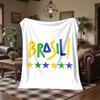Brazil national football team Print Flannel Blanket Soft Warm Sofa Bed Throw Blanket For Home Office Bedroom