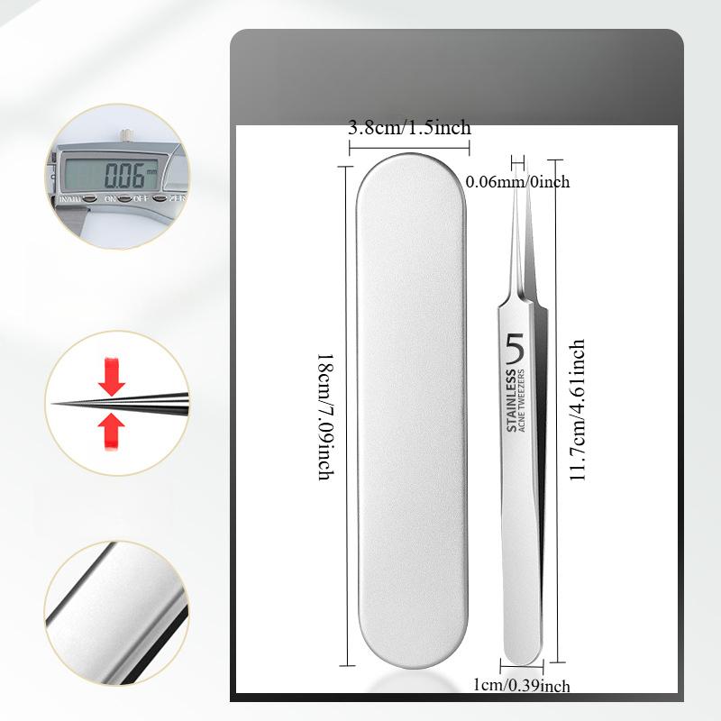 1 Pack Extra Fine No. 5 Cellular Acne Blackhead Tweezers - Facial Beauty Remove Acne Needle Tools for Skin Care