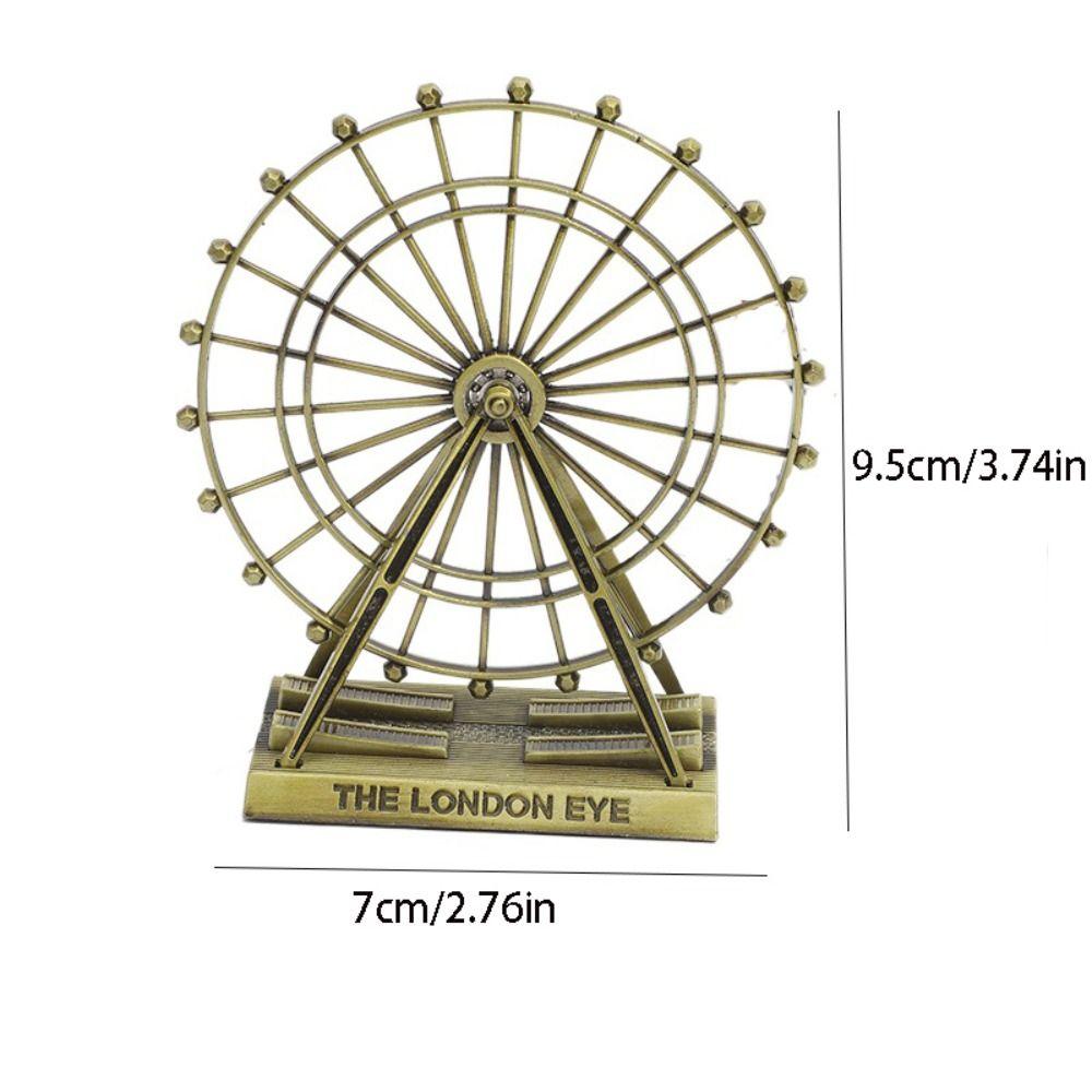 Metal Art Figurine Retro Ferris Wheel Model Desktop Accessories London Eye Ornament  Party
