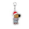 Christmas Cartoon Dog Pattern Acrylic Keychain Fashion Cute Girls Boys Funny Charming Bag Charm Ring Ornament Couples Gifts Toys