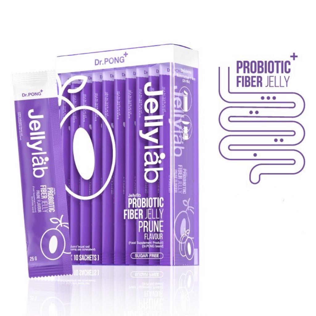 Haar Health & Beauty Dr.pong+ Jellylab Probiotic Fiber Jelly, Prune Flavour, 25 G. X 10 Sachets