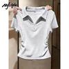 MJ STYLE Damen Raffiniertes Slim Fit T-Shirt mit Polokragen und kurzen Ärmeln