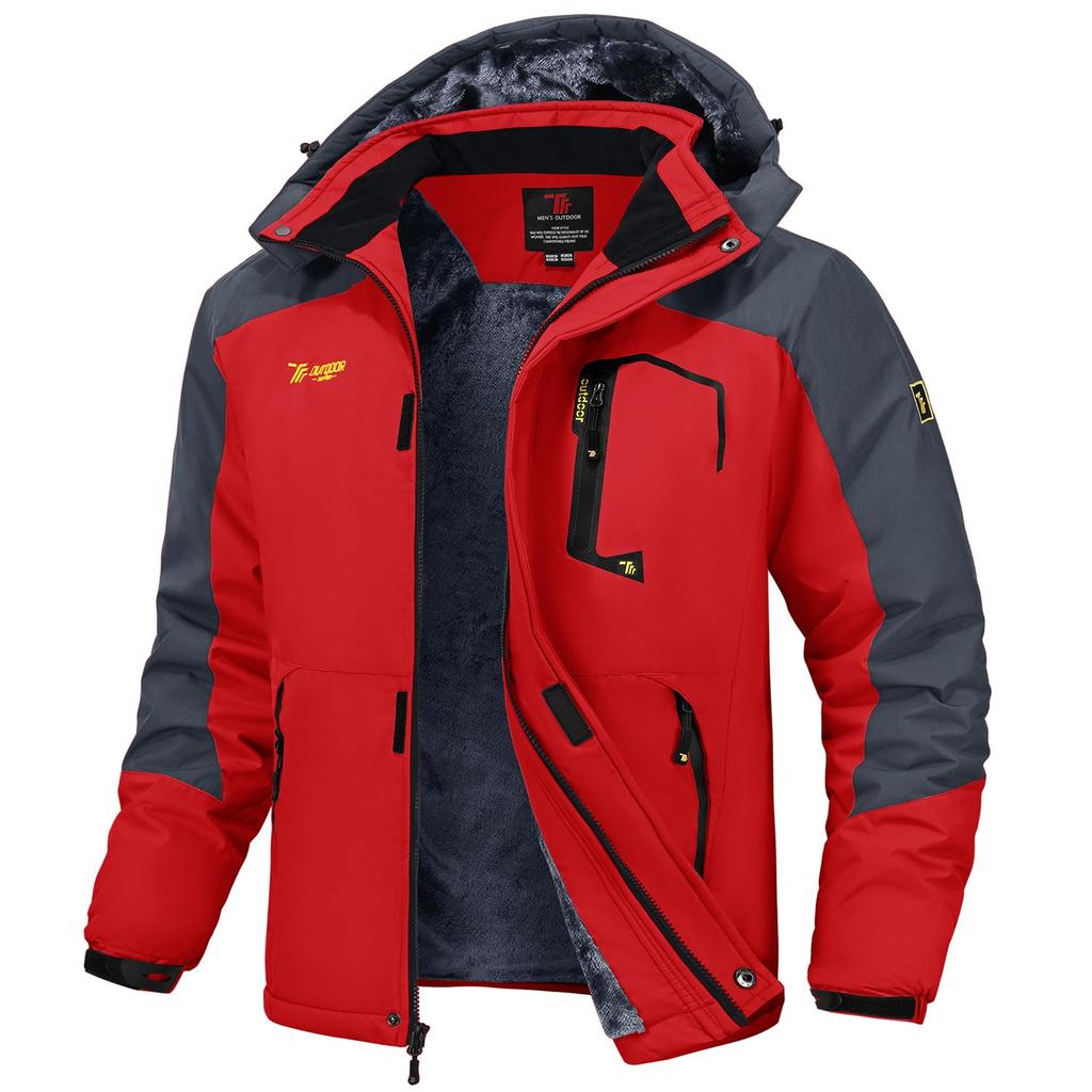 Gopuune Outdoor Multifunctional for and Windshell Jacket for Fall and Winter Men's Jacket, Fleece-Lined, Hiking, Climbing, Jogging, Skiing,