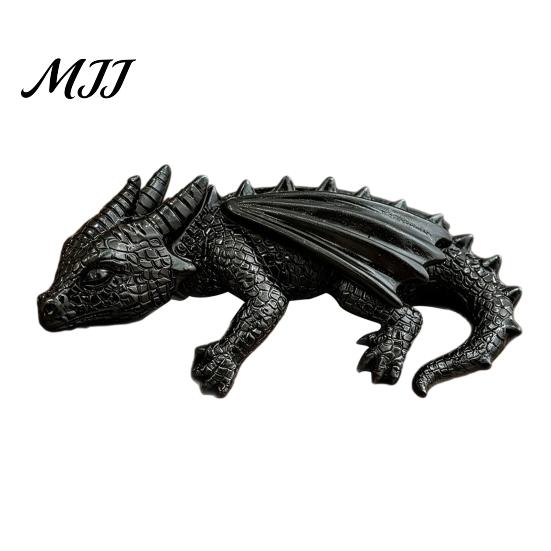 Reading Dragon Statue Sleeping Bookshelf Decor, Book Nook Figurine, Gothic Unique Gift for Fantasy Lovers Booksitter Ornament, Shelf Desk Bookend
