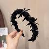 Luxury Rhinestone Hair Bands Retro Chiffon Bow Hair Hoop Headband Tie for Women Hair Accessories Headdress Gifts