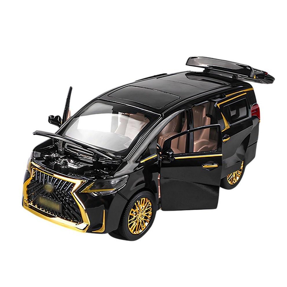 

Lexus LM300h 1:24-масштабна модель мінівена-іграшки зі сплаву, з механізмом відведення назад - Чорно-золота