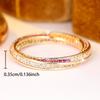 European and American style, minimalist three-layer ring with diamond accents Colorful diamond-studded thin ring, a versatile accessory for everyday
