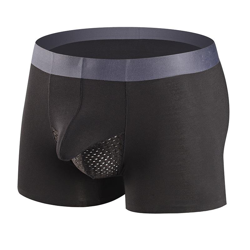 WTEMPO Men s Seamless Underwear Breathable Big Red Mid Waist Flat Angle Underwear L чёрный