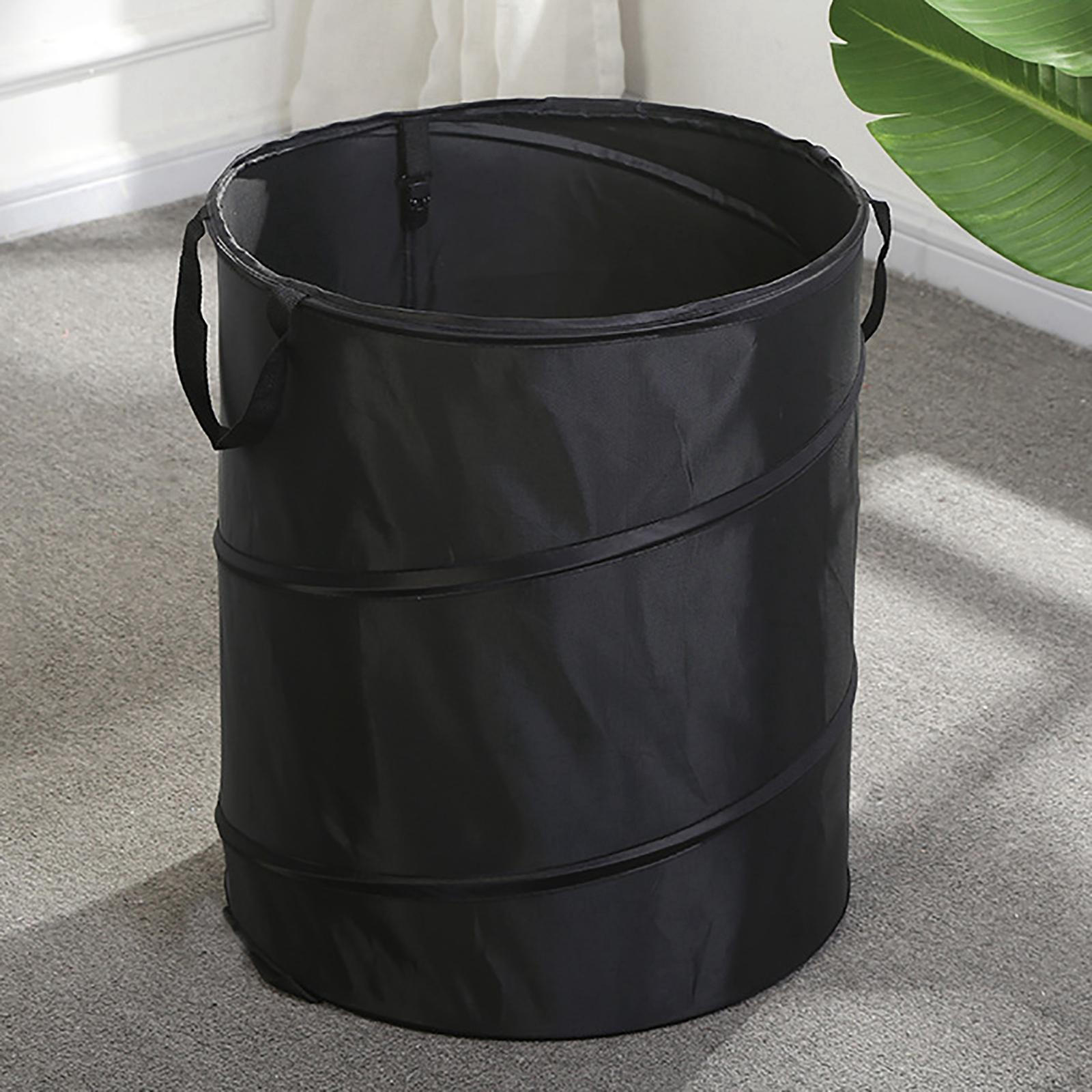 

Trash Bin Durable Waterproof Trimmed Plant Branches Garden Black S