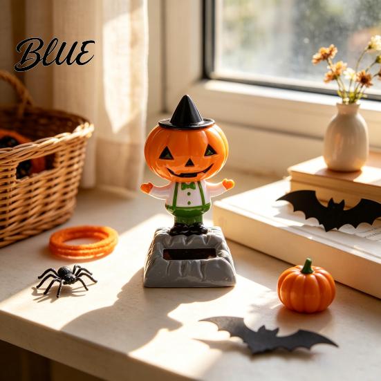 Kleines Geschenk für Autobesitzer Solartanzende Kürbispuppe, Halloween Armaturenbrett Dekoration, Gruselige Geist Spaß Konsolen Zubehör Figur Wackelnd