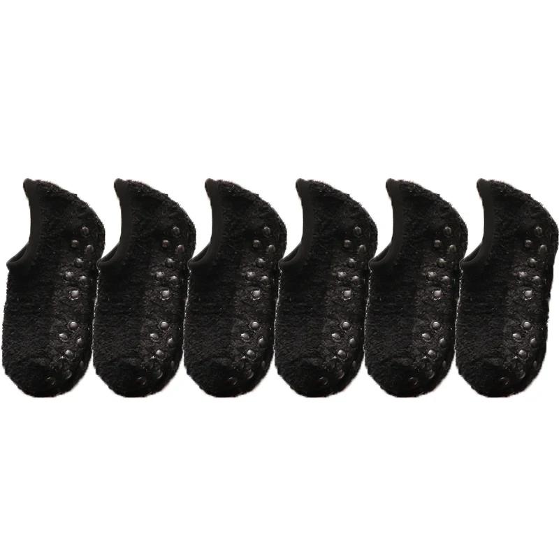 

Мягкие носки из кораллового флиса, женские зимние теплые утолщенные плюшевые носки, домашние тапочки для сна, силиконовые противоскользящие носки-лодочки, хипстерские 1pair