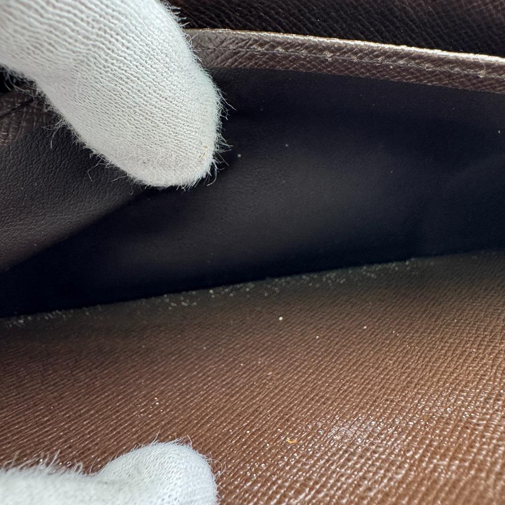 LOUIS VUITTON N60015 Damier leather Zippy wallet Purse Brown leather Used