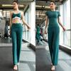 Women's Slim Fit Short Sleeve Yoga Suit - Skin-Friendly, Waist-Cinched, Quick-Drying Sportswear for Summer Fitness