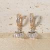 Chic Geometry Shaped Zirconia Dangle Earrings Fashion Jewelry for Daily Wear