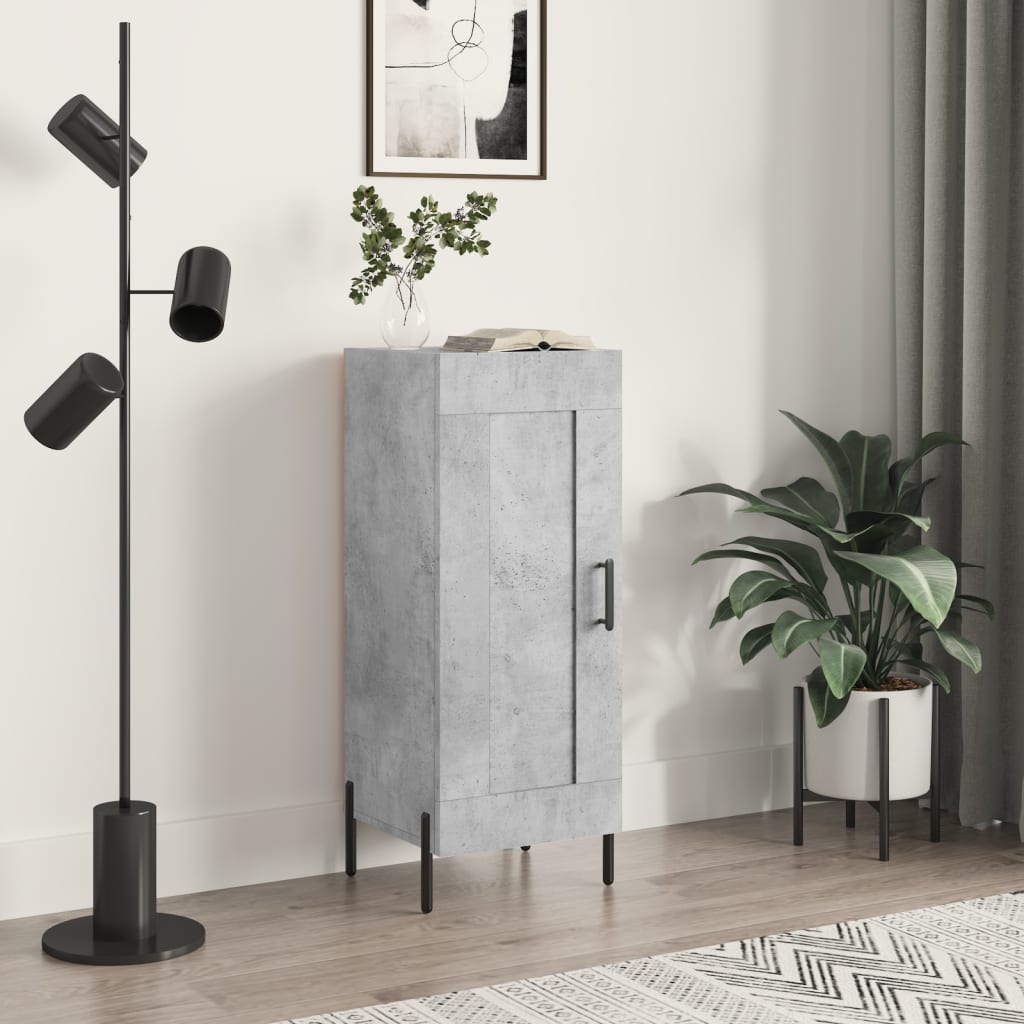 Vidaxl Szafka, Szarość Betonu, 34,5X34X90 Cm, Materiał Drewnopochodny