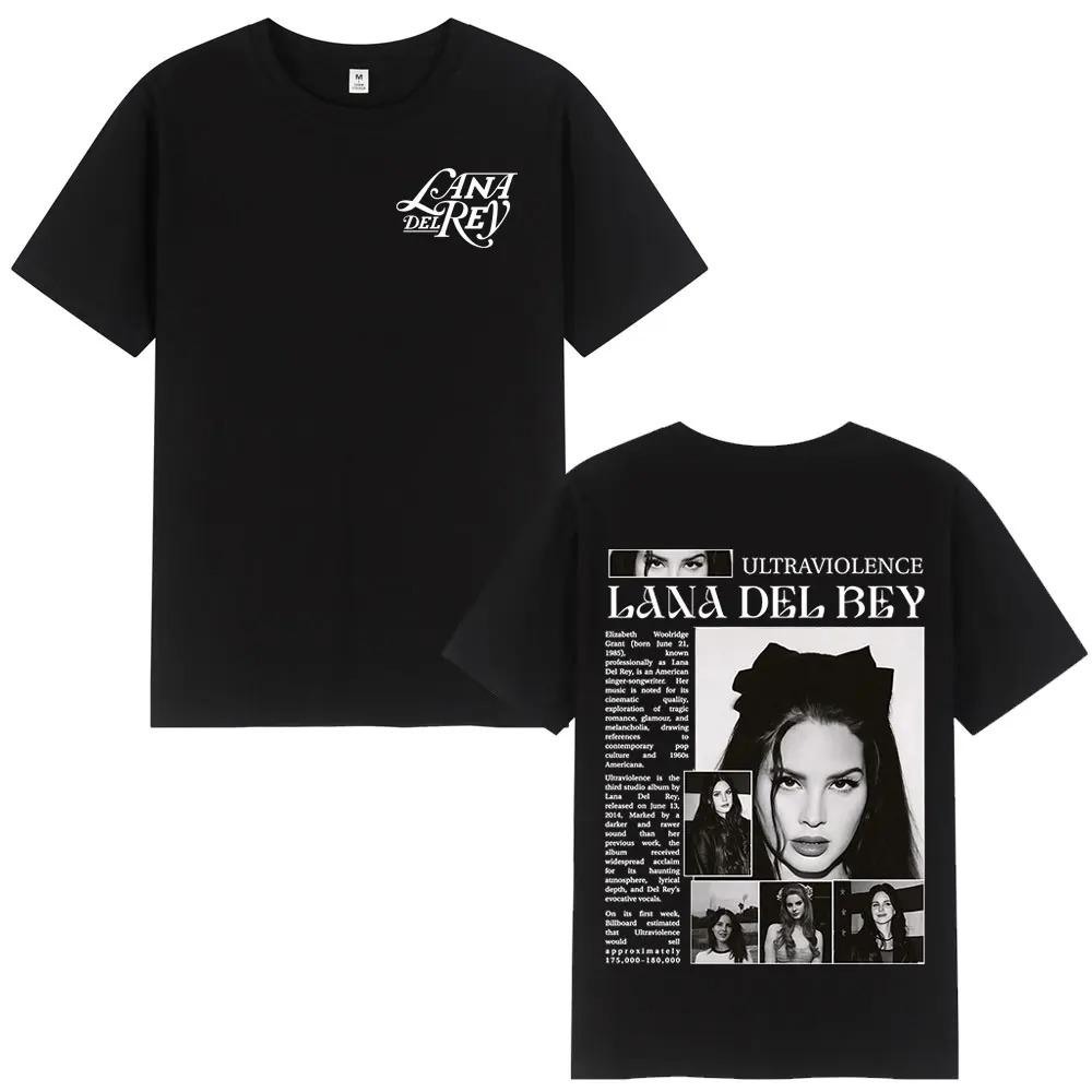 

Футболка с изображением Lana Del Rey, унисекс, 100% хлопок, короткий рукав, свободный крой, уличная мода Харадзюку, топы ДЛЯ ЖЕНЩИН и унисекс футболки S