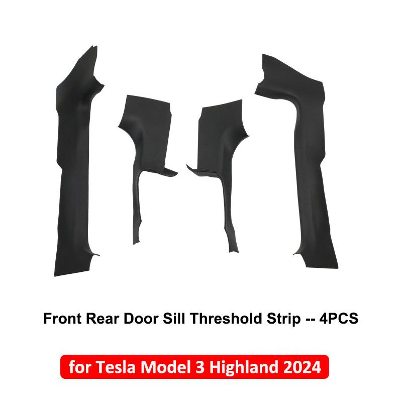 For Tesla Model 3 Highland 2024 Front Rear Door Sill Protector Threshold Strip Anti-kick Guard Panel Waterproof Pad New Model3