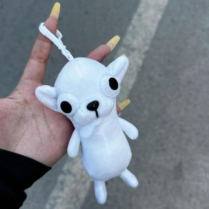 Stofftiere Chihuahua Anhänger Welpe Haustier Realistisches Stoff-Chihuahua-Puppe 12cm Schlüsselanhänger Anhänger Chihuahua Simulationshund
