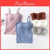 Spaghetti Strap Womens Adjustable Padded Camisole Wireless Bra Cup Slimming Fit