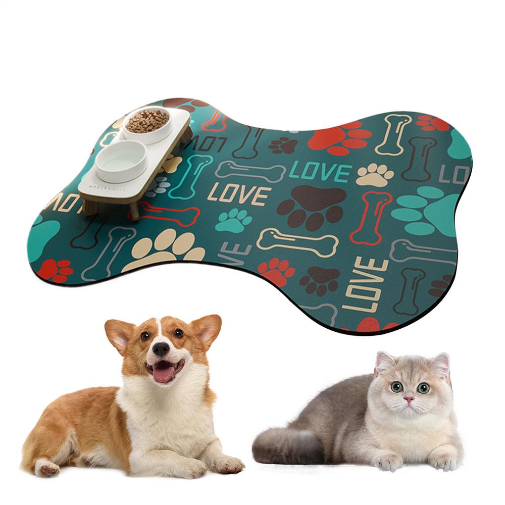 

Absorbent Pet Feeding Mat Non-Slip Diatom Mud Mat Dog Bowl Mat Dog Accessories Pet Supplies Quick-Dry Water Dispenser Mat For
