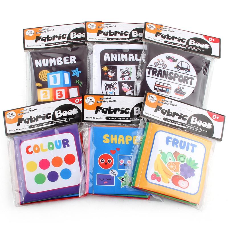 Baby Early Education Black And White Cloth Book Tear-resistant With Sound Paper Palm Cloth Book For Infants And Toddlers