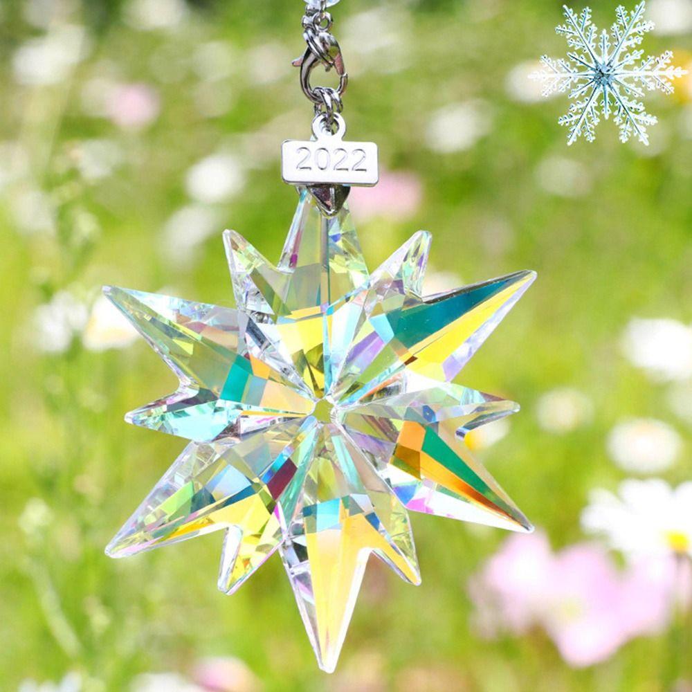 Auto Interior Accessories Crystal Snowflake Pendant Car Pendant Rearview Mirror Hanging Ornaments
