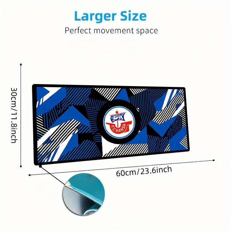 Hansa FC Mousepad Colorato Grande Cuscino per Tavolo da Gioco Antiscivolo per Laptop Tablet Mousepad Grande Tappetino XXL Mini PC Tappetino da Gioco Con Bordo Lock
