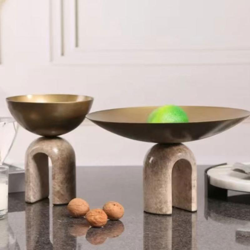 Light Luxury Modern Fruit Plate Living Room Coffee Table Trays Table Entrance Hall Ornament Tray Home Decoration Storage Plate