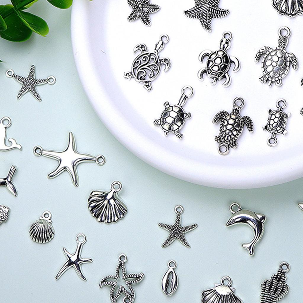 Set of 100 Multipurpose Oceans Inspired Jewelry Charm Sea Themed Ornaments Fashionable Earring Necklace Accessories