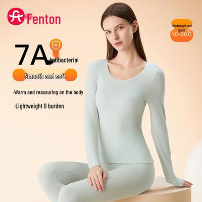Fenteng Women's 7A Antibacterial Seamless Thermal Underwear Set