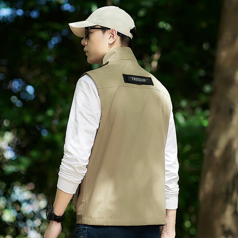 2025 Autumn Men s Plus Size Multi-Pocket Workwear Fishing Vest with Custom Logo XL