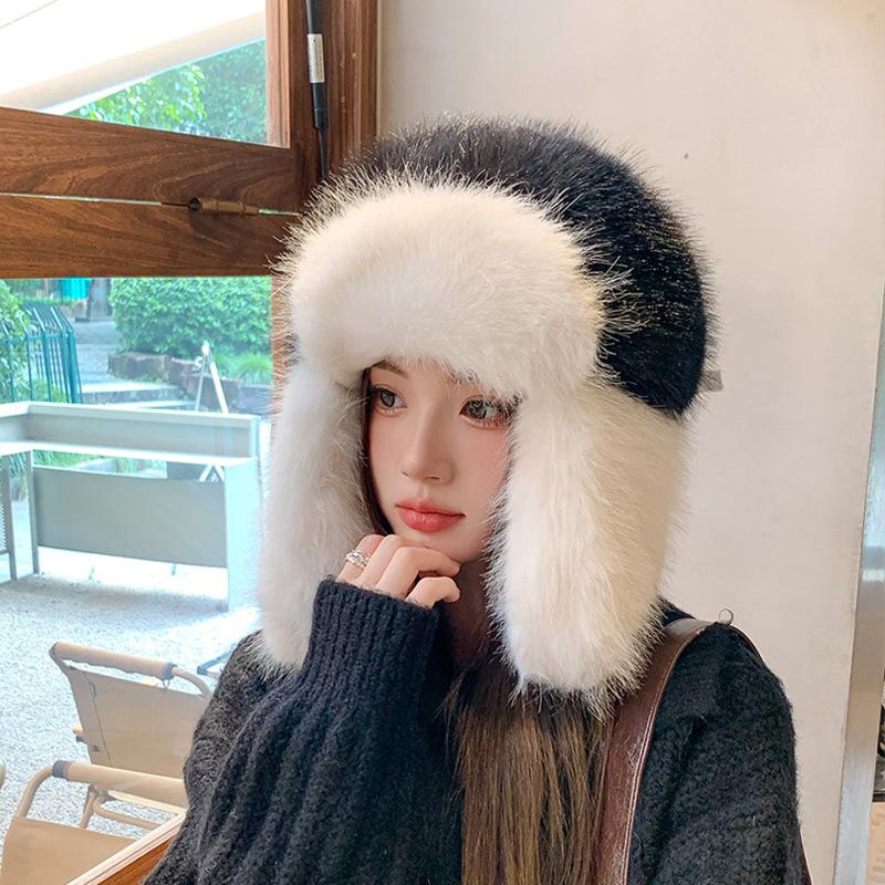 

Женская плюшевая теплая защитная шапка для ушей, осенне-зимняя, толстая, повседневная, модная, однотонная, для катания на лыжах и велоспорта One Size белый