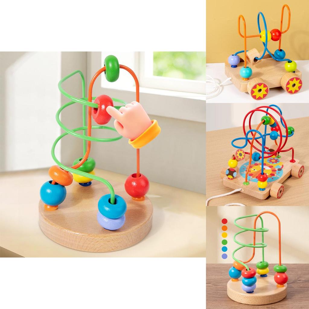 Wooden Montessori Educational Bead Maze Track Toy For Toddlers With Hand Eye Coordination Development