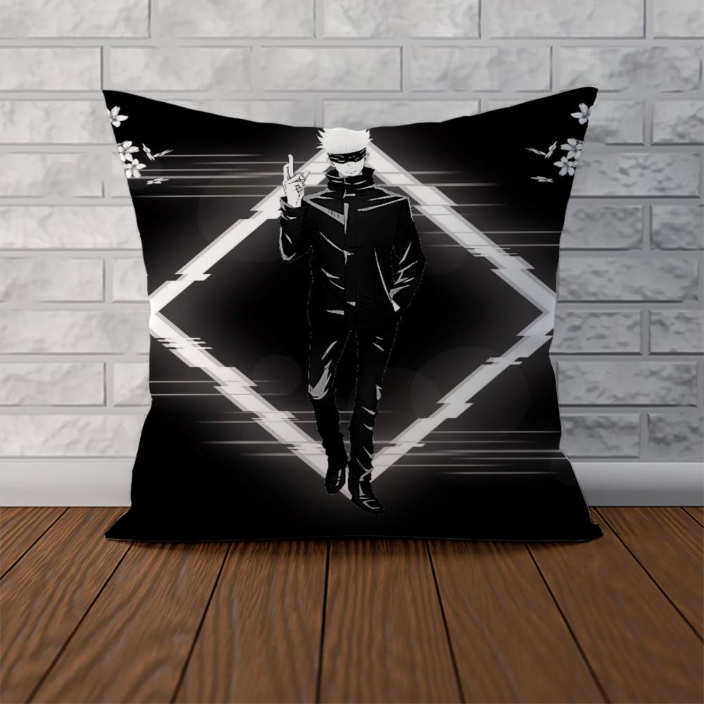 Anime Jujutsu Kaisen Pillow Case For Car Sofa Decorative Home Doublesided Print Plush Square Throw Pillow Cushion Cover