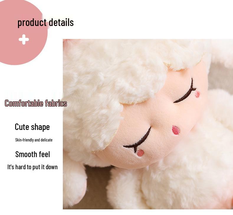 Adorable Aries Plush Sheep Doll with Bowtie - Soft Sleeping Pillow for Kids