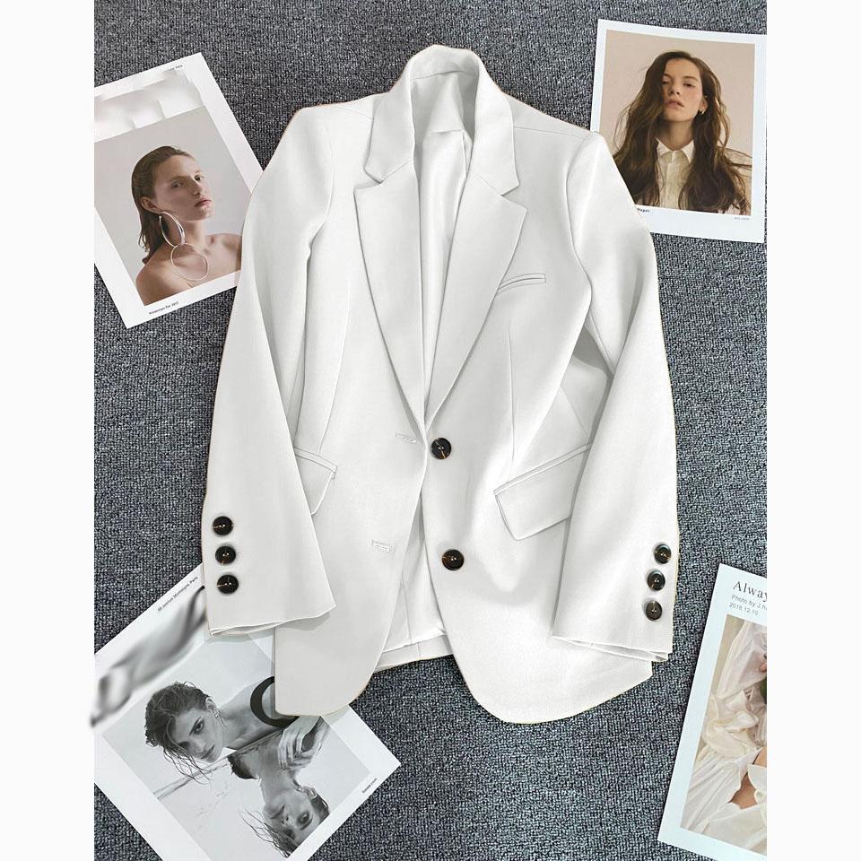 

Женская мода, повседневный однотонный свободный повседневный деловой пиджак XS белый