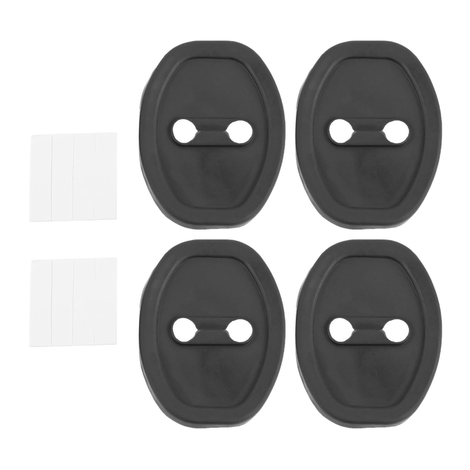 4Pcs Black Car Door Lock Protectors,Door Lock Protection Pads,Buffer Door Lock Buckle Rubber Sleeves,Car Silent Shock Absorbers чёрный