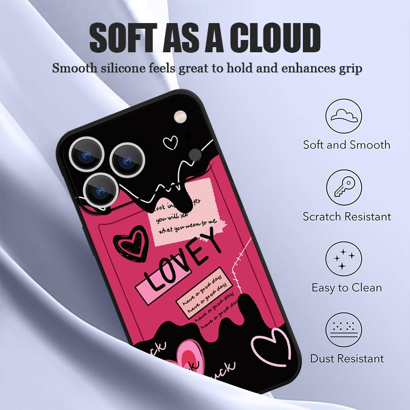For iPhone 17 Pro Max Case Luxury Love Hearts Pattern Magnetic For Magsafe Soft Cover For iPhone 16 15 14 13 Pro Max 17E 16E