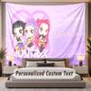 Custom Name Text Tapestry Kpop Demon Hunters Personalized Polyester Wall Tapestry For Bedroom And Room