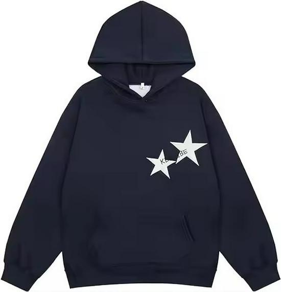 

Women s 2025 Fleece-Lined Star Print Hoodie - Autumn/Winter Collection S чёрный