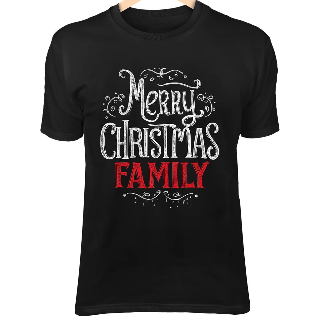 Cute Merry Christmas Family - Festive Typography & Holiday Graphic Design